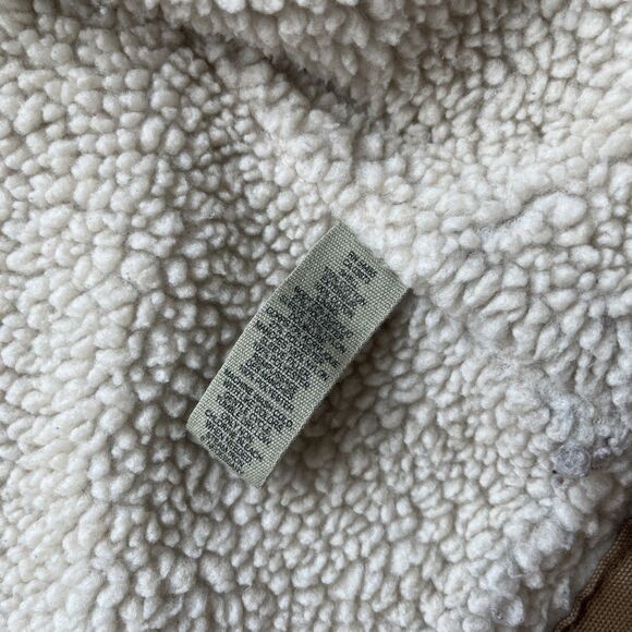 American Eagle Chore Jacket Mens Large Y2K Canvas Sherpa Lined Brown Full Zip - Picture 6 of 8